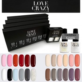 Lote de esmaltes semipermanentes 6 ml de 24 uds + Top y base de 6ml, Kit Extra