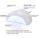 Lámpara de uñas para UV gel y esmalte normal de manicura y pedicura,luz blanca