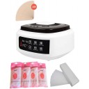 KIT Calentador de Cera Eléctrico para la Depilación Profesional 500ml, Incluido 4 Bolsa de Cera y 20 Espátulas,100 Bandas