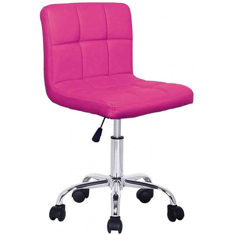 Taburete Giratorio Con Ruedas Para Peluquería/cosmética - Altura Ajustable 44-57 Cm, Asiento De Piel Sintética, Base De Hierro, 5 Ruedas, Capacidad 150 Kg