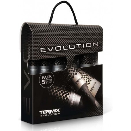 Termix Evolution Plus - Pack de 5 cepillos de pelo térmico redondo con fibra ionizada