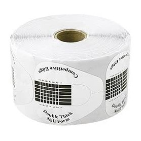 Rollo de 500 uds moldes pegatinas para manicura (Plateado pequeño)