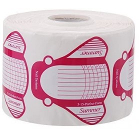 Rollo de 500 uds moldes pegatinas para manicura (Mariposa rosa)