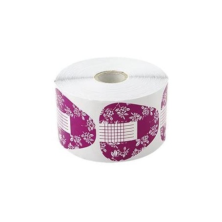 Rollo de 500 uds moldes pegatinas para manicura (Floriada Fucsia)