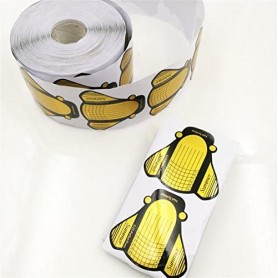 Rollo de 500 uds moldes pegatinas para manicura (Mariposa dorada)