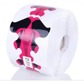 Rollo de 500 uds moldes pegatinas para manicura (Mariposa Fucsia grande)