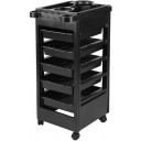 Carros de Mantenimiento para Peluquería, Barbería, Perfumería, Cosméticos, Salón, Tienda de Tatuaje, Manicura y Pedicura (NEGRO)