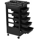 Carros de Mantenimiento para Peluquería, Barbería, Perfumería, Cosméticos, Salón, Tienda de Tatuaje, Manicura y Pedicura (NEGRO)