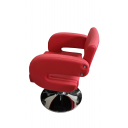 Sillón profesional de peluquería, 360º giratoria con base fijo de metal y altura regulable, modelo S05 rojo