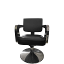 Sillón profesional de peluquería, 360º giratoria con base fijo de metal y altura regulable, modelo C62
