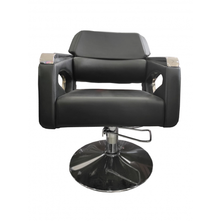 Sillón profesional de peluquería, 360º giratoria con base fijo de metal y altura regulable, modelo 006-78