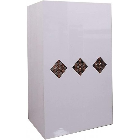 Mostrador para tiendas, mesa con cajones para recepción, mueble blanco con rombos de piedras