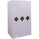 Mostrador para tiendas, mesa con cajones para recepción, mueble blanco con rombos de piedras