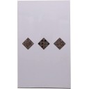 Mostrador para tiendas, mesa con cajones para recepción, mueble blanco con rombos de piedras