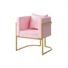 Sillón de salón y estética, de material suave y estructura de metal inoxidable