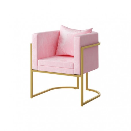 Sillón de salón y estética, de material suave y estructura de metal inoxidable