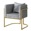 Sillón de salón y estética, de material suave y estructura de metal inoxidable