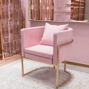 Sillón de salón y estética, de material suave y estructura de metal inoxidable