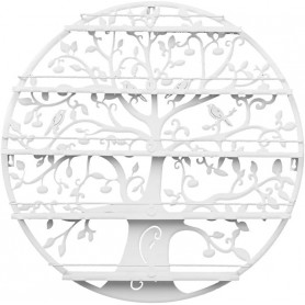Estantería de 5 Baldas Esmaltes de Uñas Rack Soporte/Organizador Art Dispaly Set, Ornate y de Pájaros Diseño de Árbol Redondo