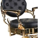 Sillón Clásico de Barbero hidráulico Estilo Vintage con reposapies Integrado Modelo Perfido Gold (Oro)