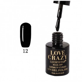 Esmalte de gel semipermanente Love Crazy (número 012, color negro)
