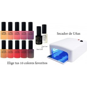 kit 10 color Incluido una 36W Lámpara UV de Secador de Uñas