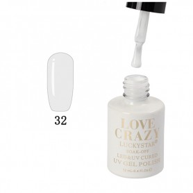 Esmalte de gel semipermanente Love Crazy (número 032, color blanco)