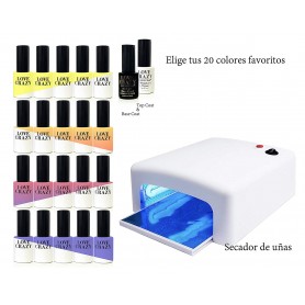 kit 20 color Incluido una 36W Lámpara UV de Secador de Uñas